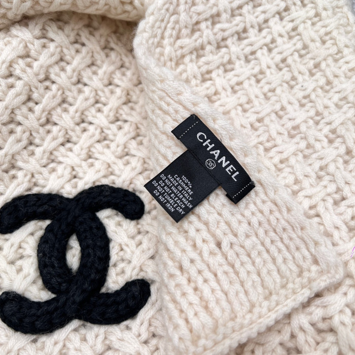 Chanel Knitted Cashmere Scarf Hat #nigo96643