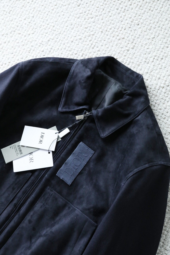 Dior Men's Suede Zip Lapel Jacket #nigo96656