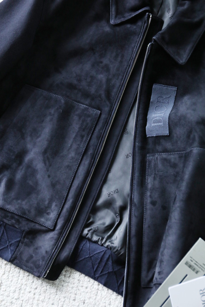 Dior Men's Suede Zip Lapel Jacket #nigo96656
