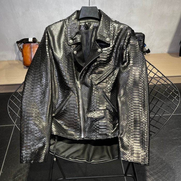 Chrome Hearts Scale Biker Leather Jacket #nigo96638