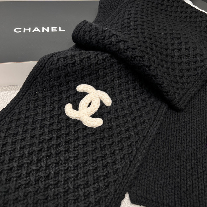 Chanel Knitted Cashmere Scarf Hat #nigo96643