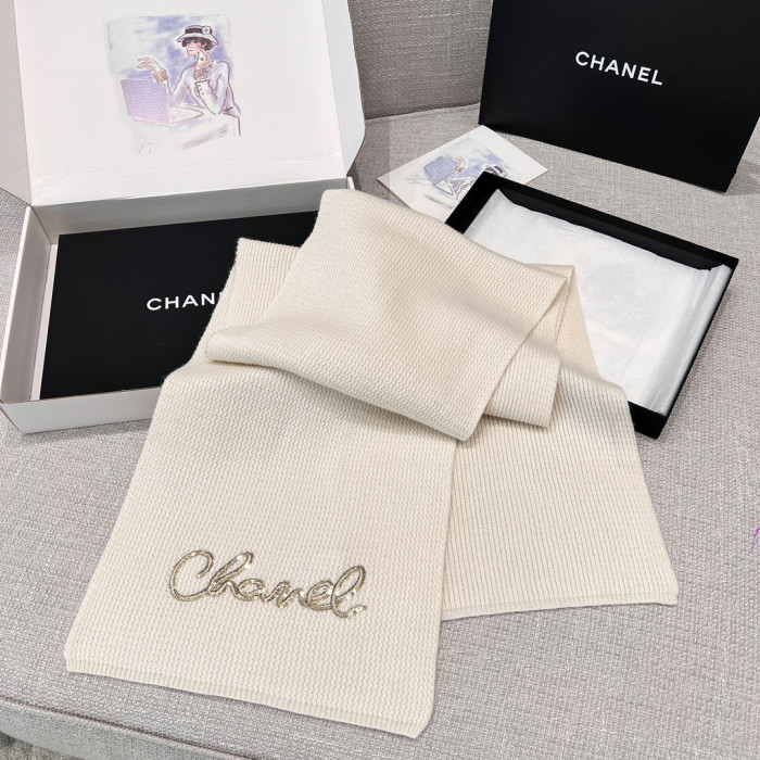Chanel Cashmere Knit Hat Gloves Scarf #nigo96642