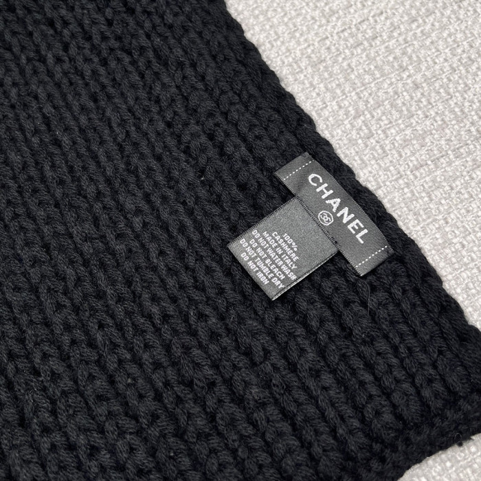 Chanel Knitted Cashmere Scarf Hat #nigo96643