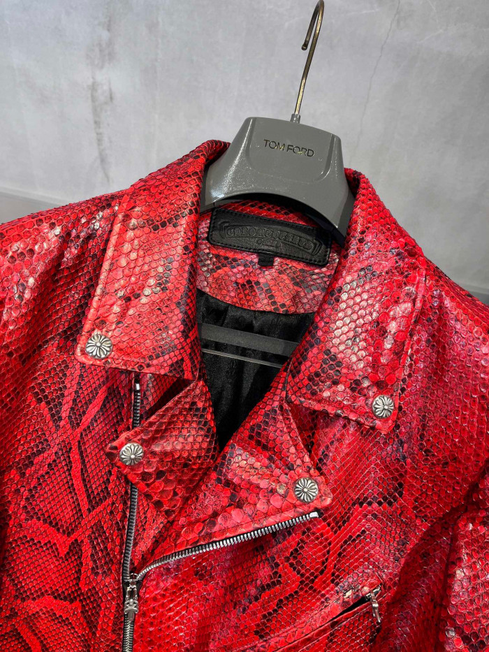 Chrome Hearts Scale Biker Leather Jacket #nigo96638