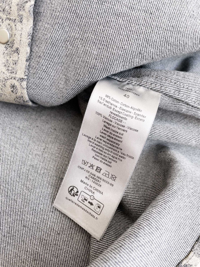 Dior Oblique Overshirt Letter Denim Long Sleeve Shirt Jacket #nigo96663