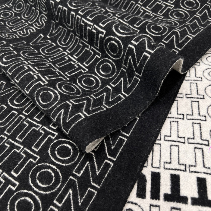 Louis Vuitton Black And White Letter Wool Scarf #nigo96662