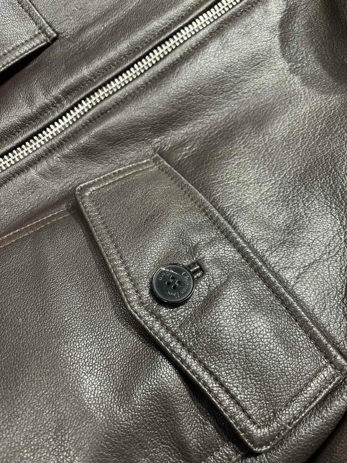 Dior Fur Collar Zip Leather Jacket #nigo96669