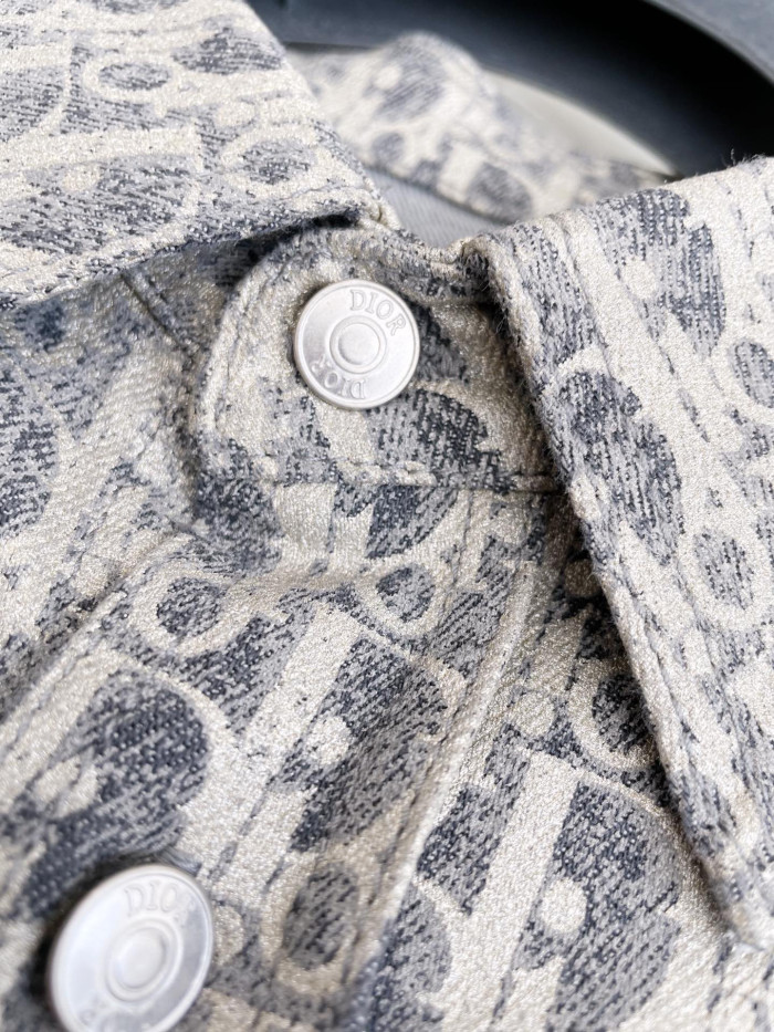 Dior Oblique Overshirt Letter Denim Long Sleeve Shirt Jacket #nigo96663
