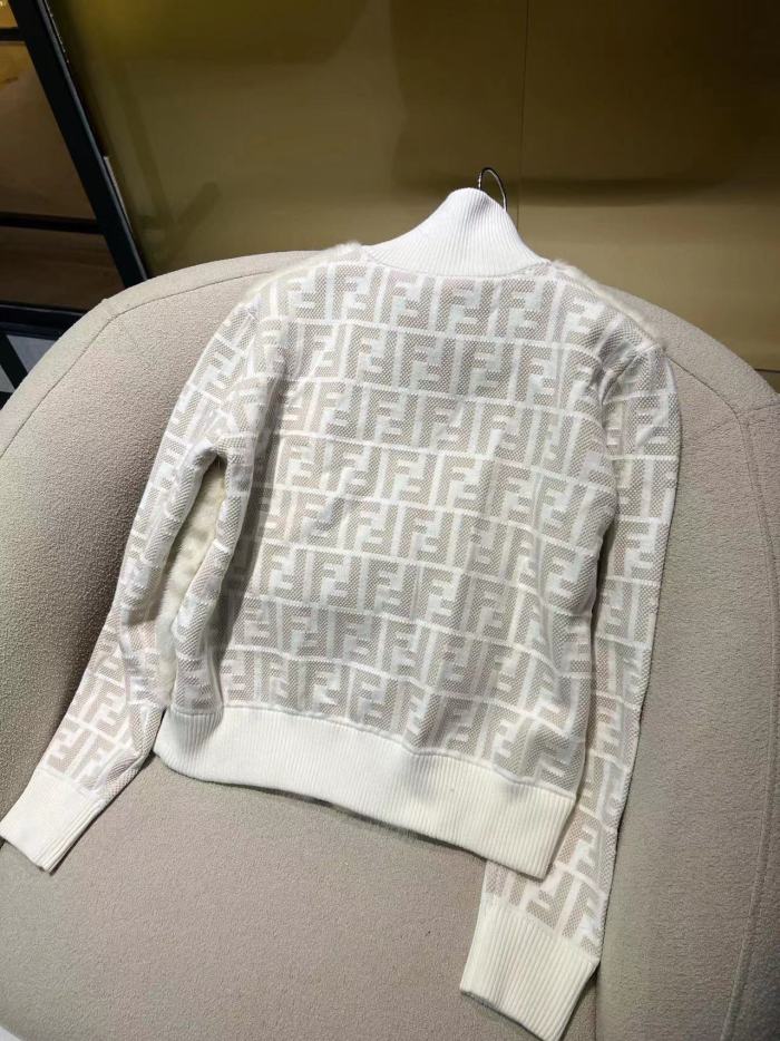Fendi Long Sleeved Knitted Printed Fur Jacket #nigo21985