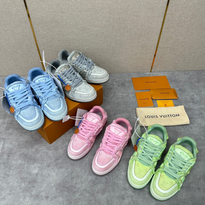 Louis Vuitton TRAINER Candy Colored Lace Up Casual Board Shoes #nigo21983