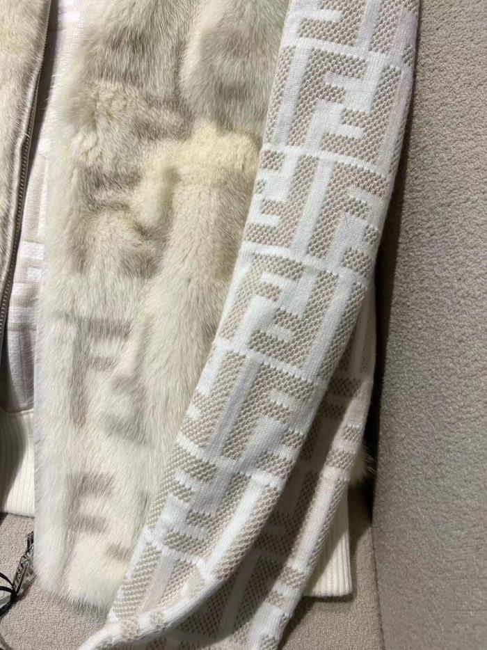 Fendi Long Sleeved Knitted Printed Fur Jacket #nigo21985