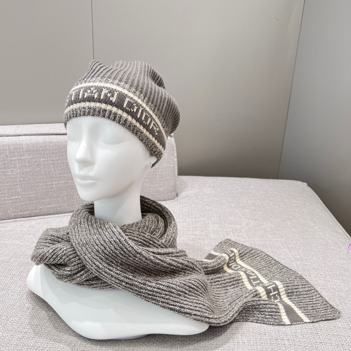 Dior WHITE Knitted Hat Scarf Two-Piece Set #nigo21981