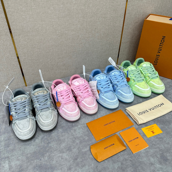 Louis Vuitton TRAINER Candy Colored Lace Up Casual Board Shoes #nigo21983