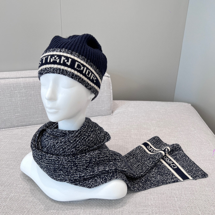 Dior WHITE Knitted Hat Scarf Two-Piece Set #nigo21981