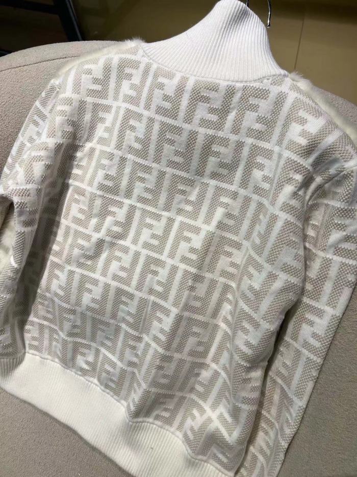 Fendi Long Sleeved Knitted Printed Fur Jacket #nigo21985