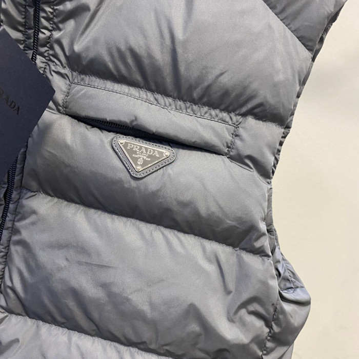 Prada Striped Sleeveless Down Vest #nigo22111