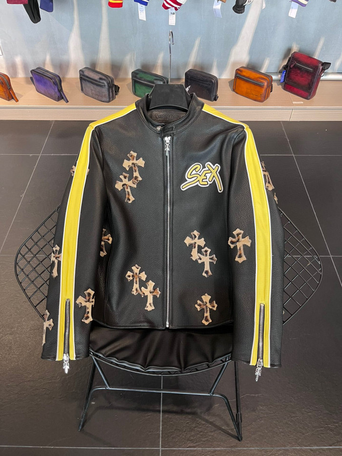 Chrome Hearts Cowhide Leather Slim Short Jacket #nigo5814