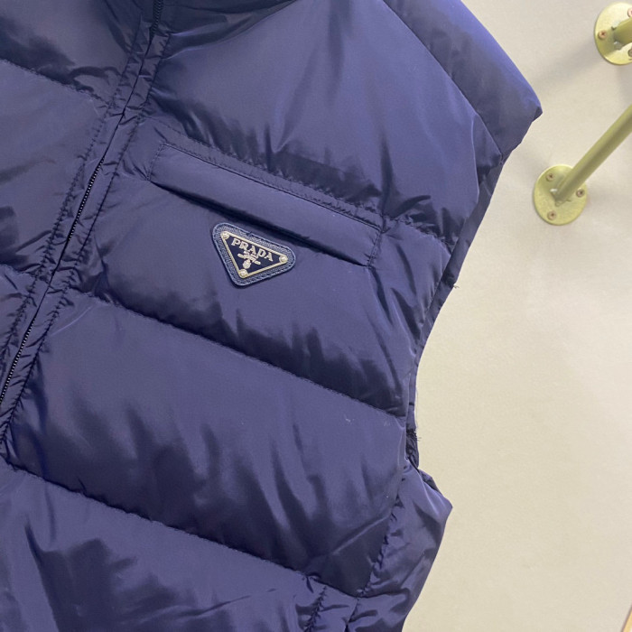 Prada Striped Sleeveless Down Vest #nigo22111