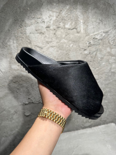Rick Owens Short Horse Hair Slippers Shoes Ngvp #nigo6775