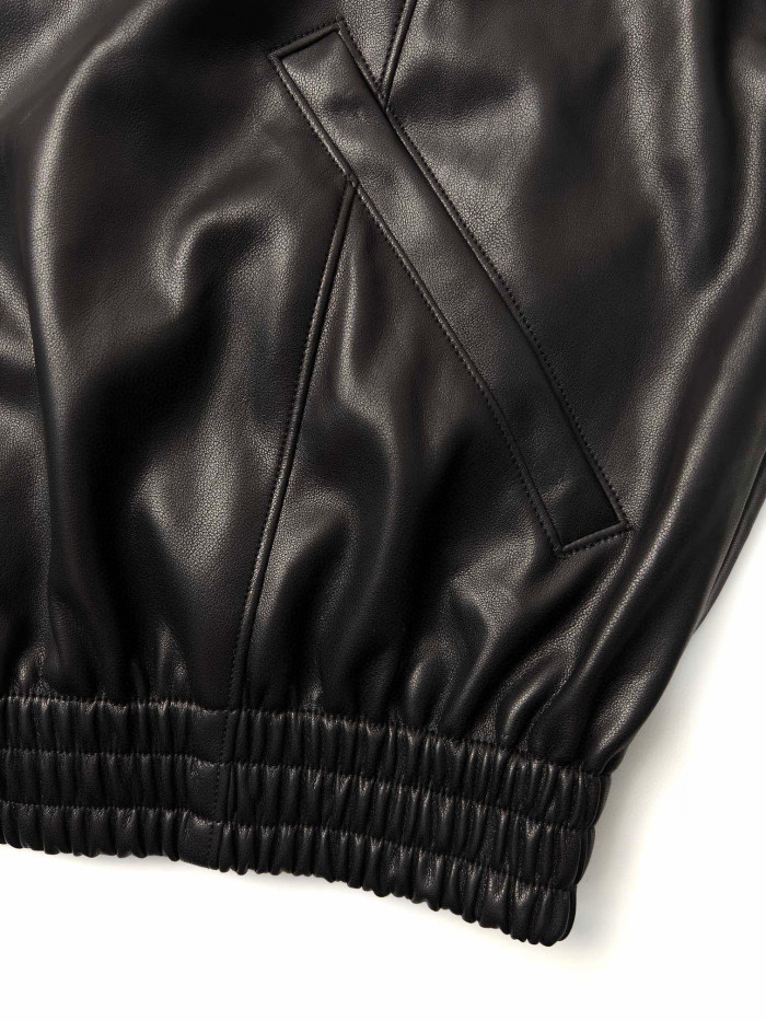 Balenciaga Leather Hooded Zip Jacket #nigo96691