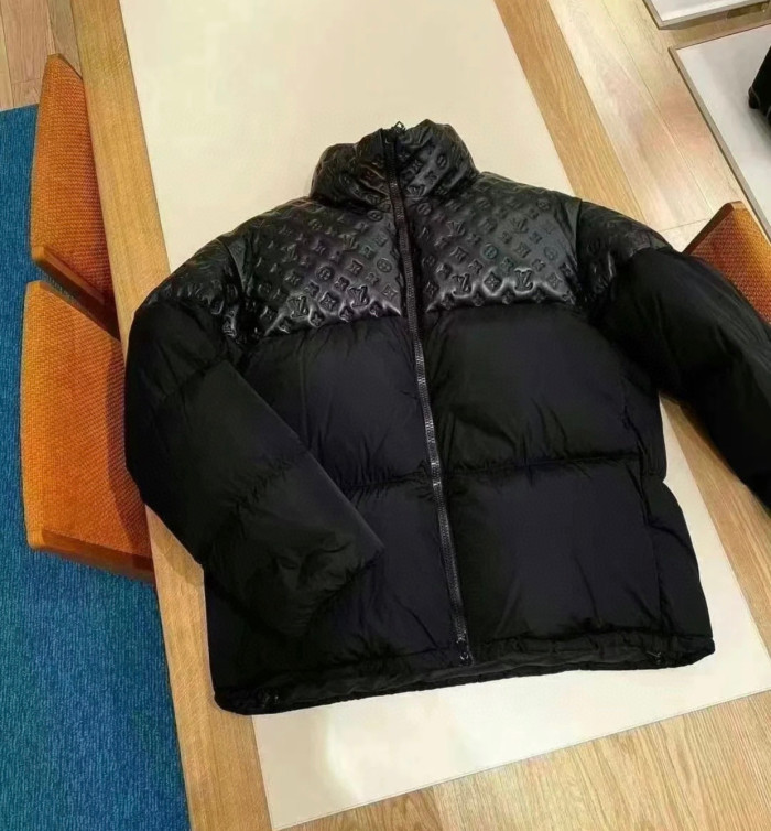 Louis Vuitton Patchwork Leather Puffer Down Jacket #nigo96684