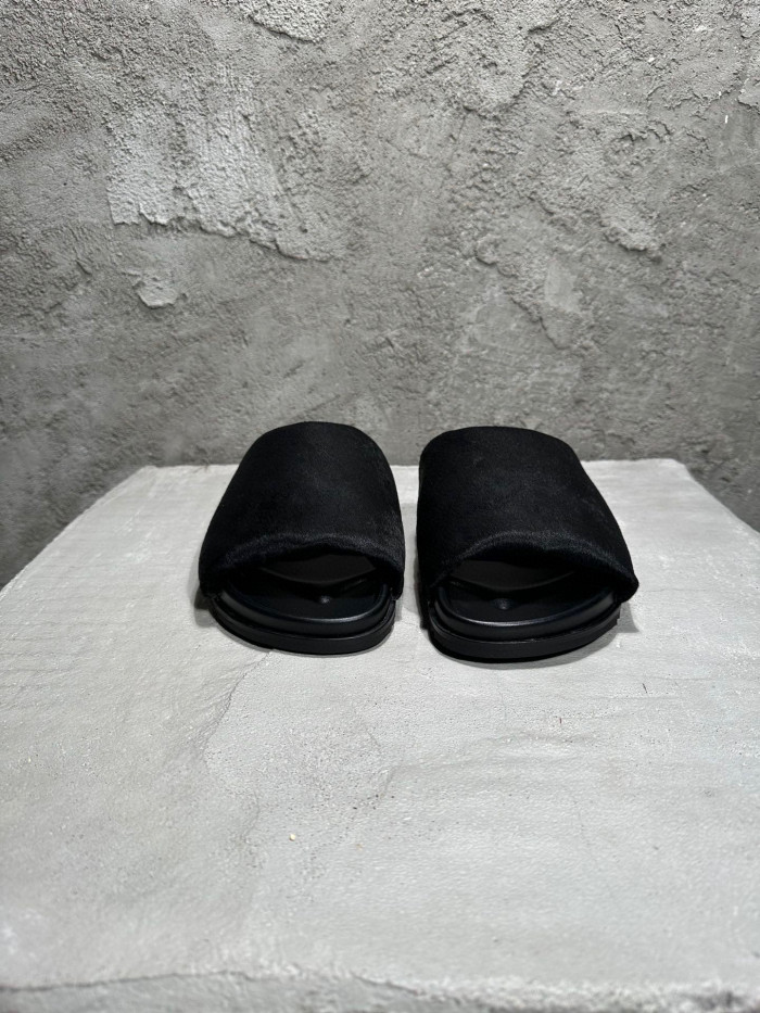 Rick Owens Short Horse Hair Slippers Shoes Ngvp #nigo6775