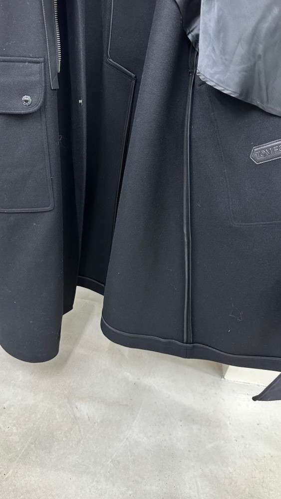 Tom Ford Solid Color Slanted Zipper Long Coat Ngvp #nigo6779