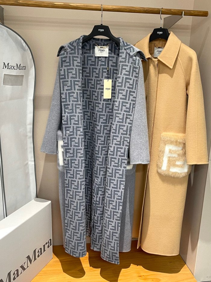 Fendi Long Woolen Lapel Coat Jacket #nigo22122