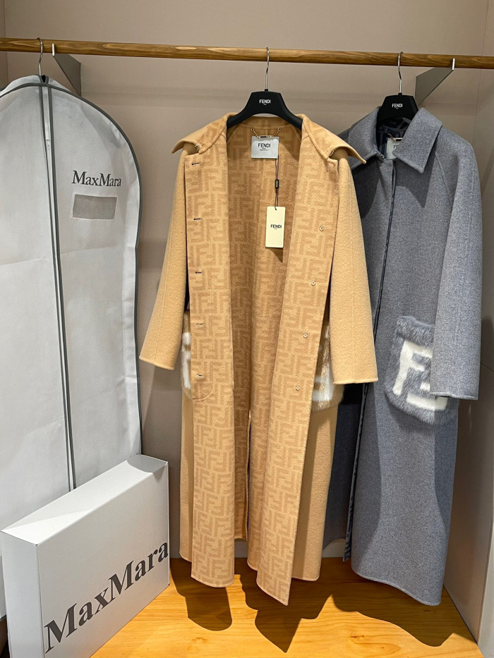 Fendi Long Woolen Lapel Coat Jacket #nigo22122