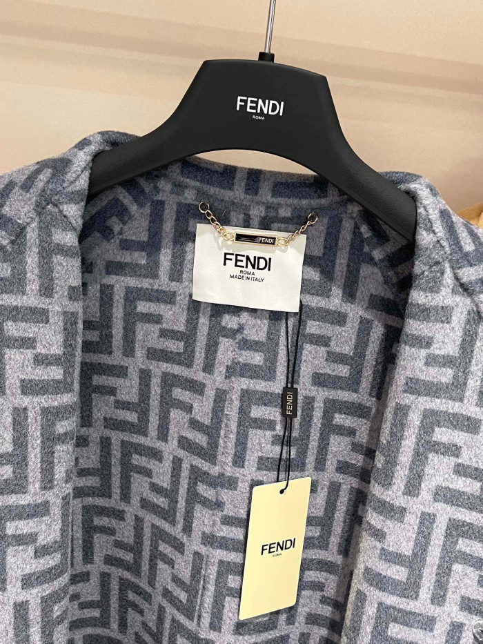 Fendi Long Woolen Lapel Coat Jacket #nigo22122