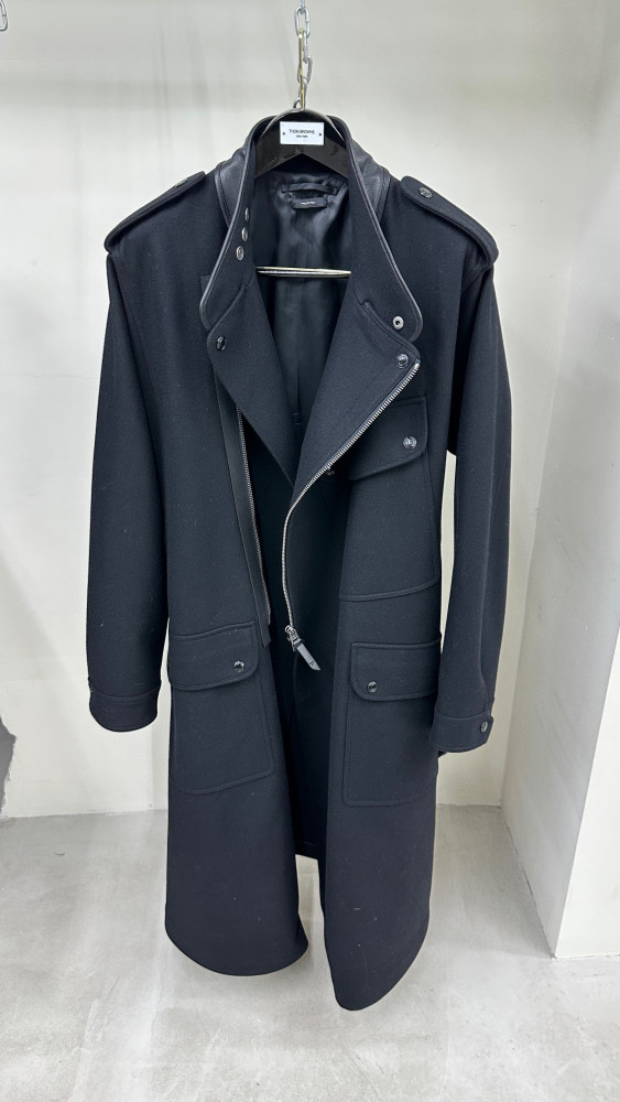 Tom Ford Solid Color Slanted Zipper Long Coat Ngvp #nigo6779
