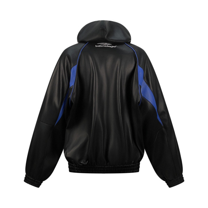 Balenciaga Leather Hooded Zip Jacket #nigo96691