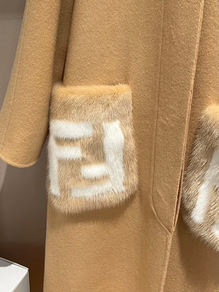 Fendi Long Woolen Lapel Coat Jacket #nigo22122