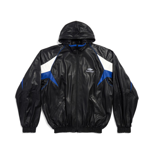 Balenciaga Leather Hooded Zip Jacket #nigo96691