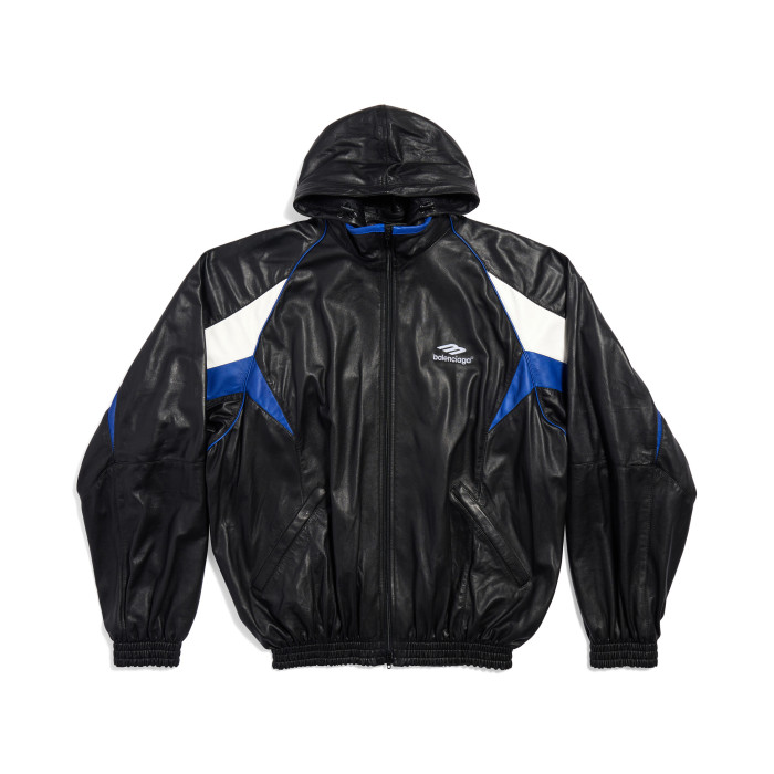 Balenciaga Leather Hooded Zip Jacket #nigo96691