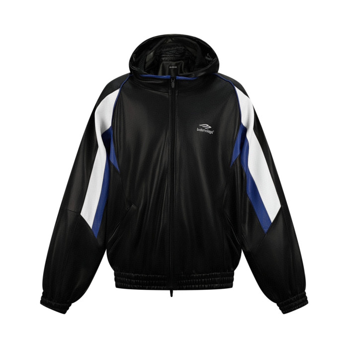 Balenciaga Leather Hooded Zip Jacket #nigo96691