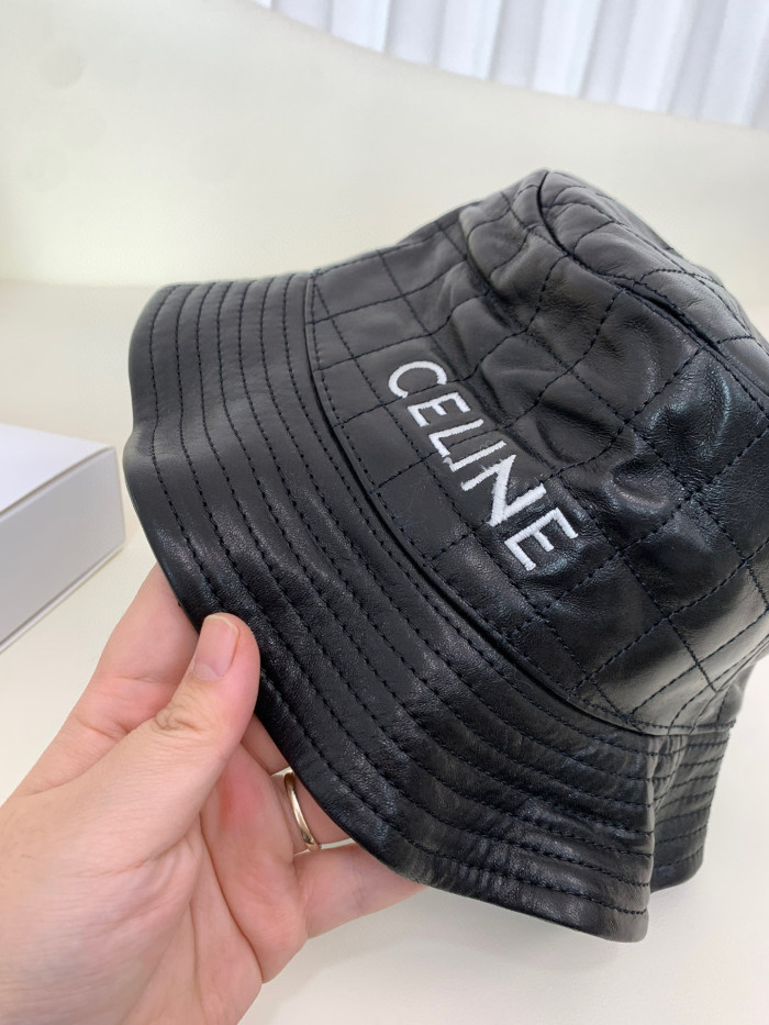 Celine Women's Leather Plaid Fisherman's Hat #nigo96735