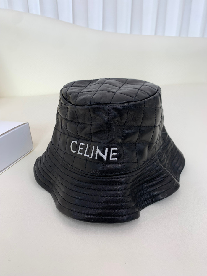 Celine Women's Leather Plaid Fisherman's Hat #nigo96735