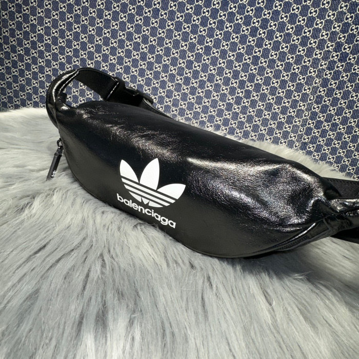 BalenciagaxAdidas Leather Letter Oblique Cross Waist Bag #nigo22131