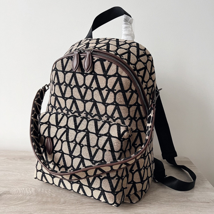 Valentino Printed Canvas Backpack Bag #nigo22127
