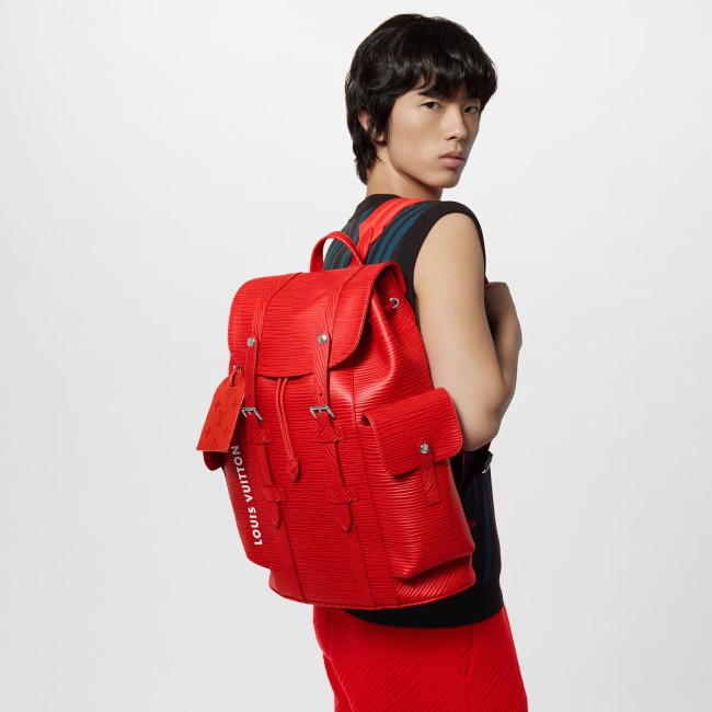 Louis Vuitton CHRISTOPHER Leather Printed Backpack Bag #nigo22135