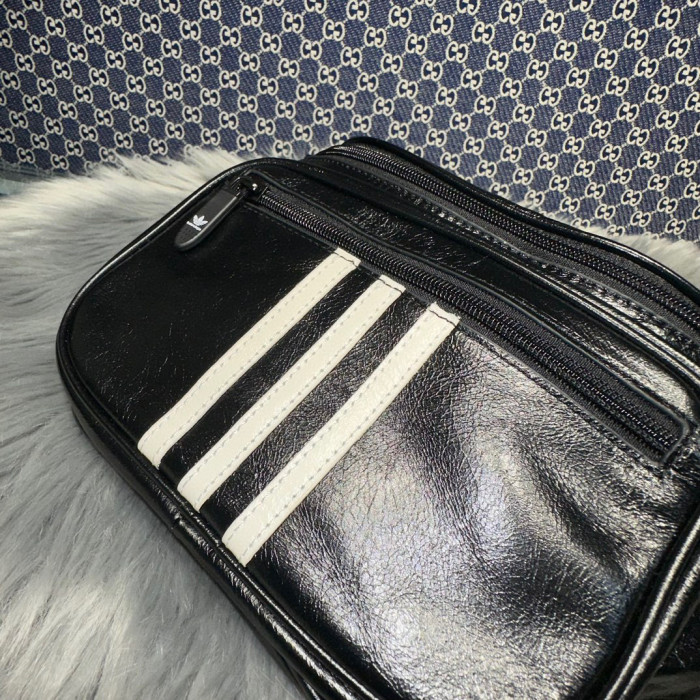 BalenciagaxAdidas Leather Letter Oblique Cross Waist Bag #nigo22131