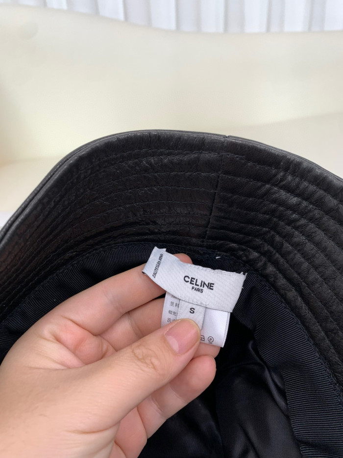 Celine Women's Leather Plaid Fisherman's Hat #nigo96735