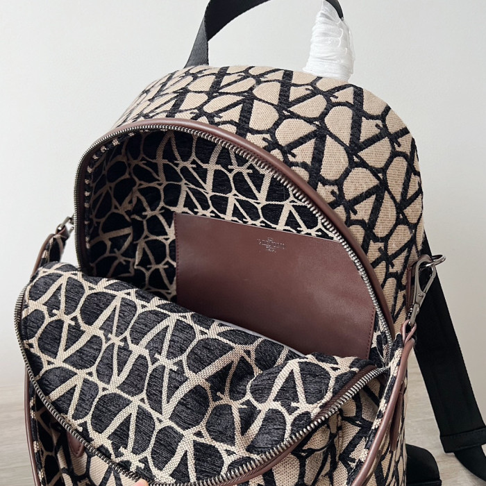 Valentino Printed Canvas Backpack Bag #nigo22127