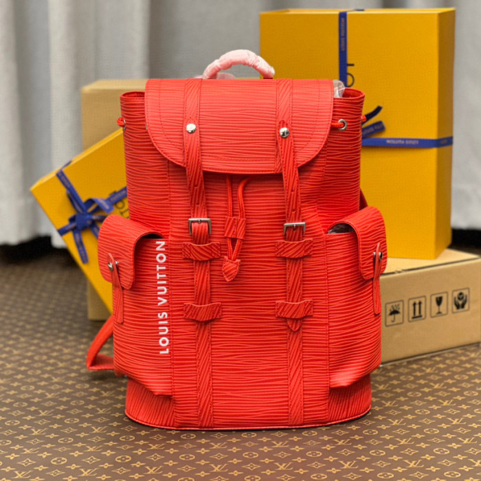 Louis Vuitton CHRISTOPHER Leather Printed Backpack Bag #nigo22135