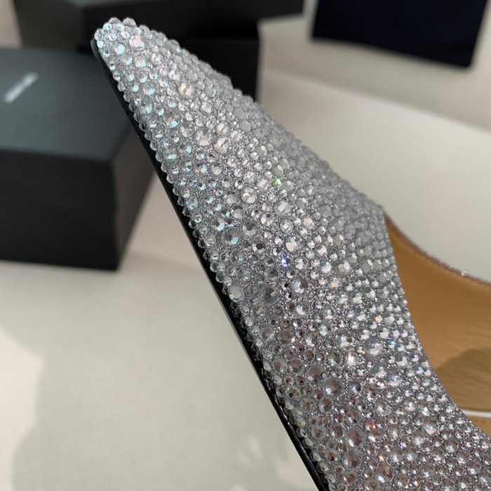 SAINT LAURENT Opyum Pumps In Suede And Rhinestones High Heels Shoes #nigo96729