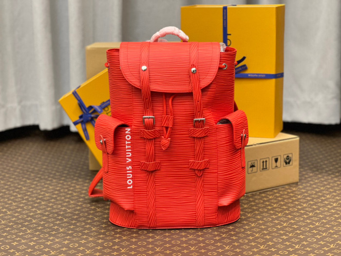 Louis Vuitton CHRISTOPHER Leather Printed Backpack Bag #nigo22135