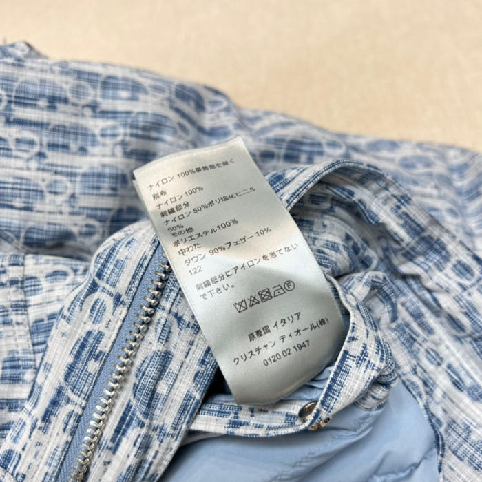 Dior Logo Jacquard Denim Hooded Puffer Down Jacket #nigo96741