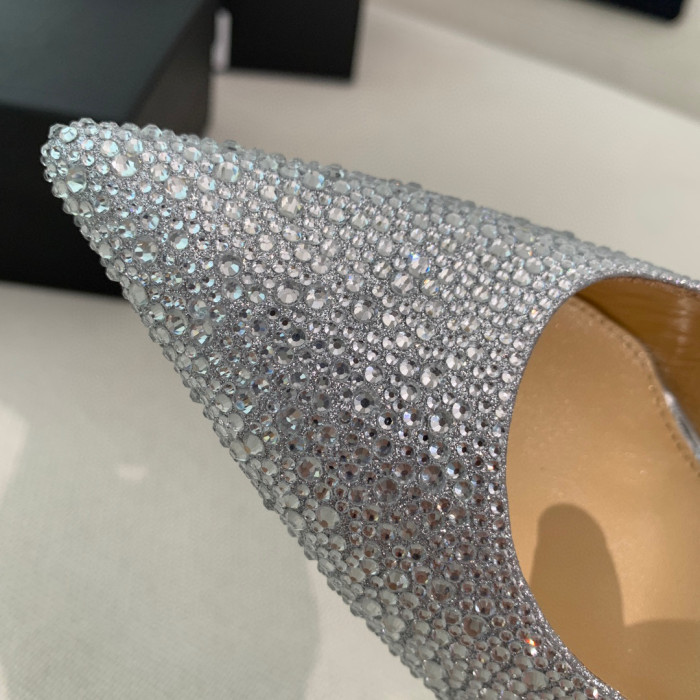SAINT LAURENT Opyum Pumps In Suede And Rhinestones High Heels Shoes #nigo96729