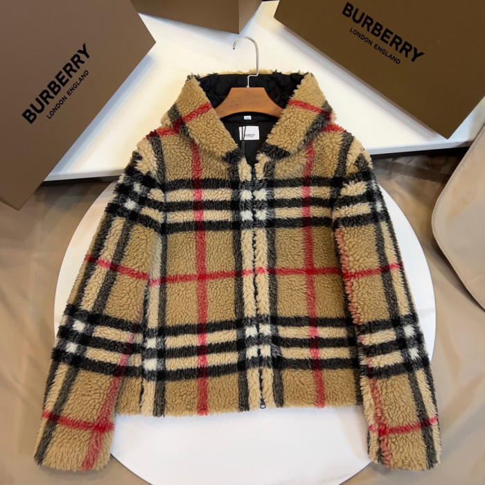 Burberry Check Fleece Hooded Jacket #nigo96751